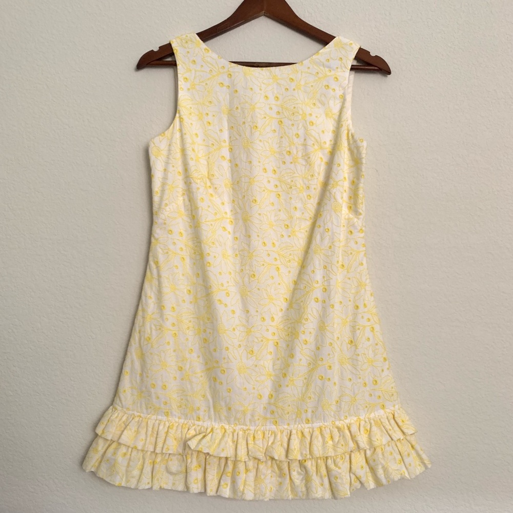 Lilly Pulitzer Yellow Embroidered ruffle dress